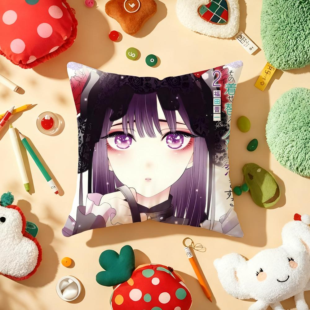 Anime MMy Dress Up Darling Cushion Cover Plush Fabric Soft DoubleSided Printed Sofa Warm Winter Home Gift Pillow Cover