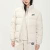Anta Letter Zipper Stand Collar Long Sleeve Down Jacket Women Outerwear Stone-White 162348903-1
