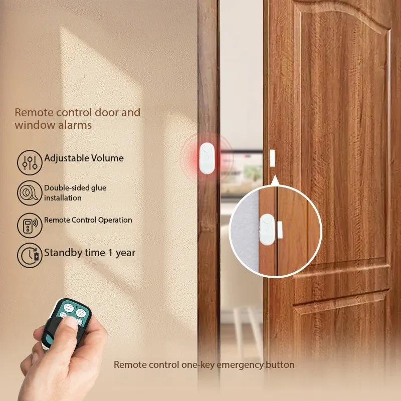 0-120 дБ Звук 2 в 1 Вибрация и Открытая сигнализация для двери и окна с 5 уровнями чувствительности к вибрации, батарея AAA и пульт в комплекте