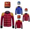 Kids Boys Long Sleeve Tassels Shoulder Gold Braid Adorned Tops with Hat for Drum Trumpet Team Honor Guard Performance