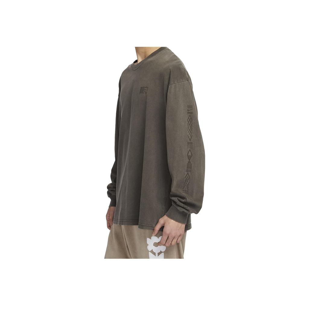 Nike Пуловер с круглым вырезом и логотипом, свободная футболка с длинными рукавами, мужские топы, темно-коричневые DZ5220-213