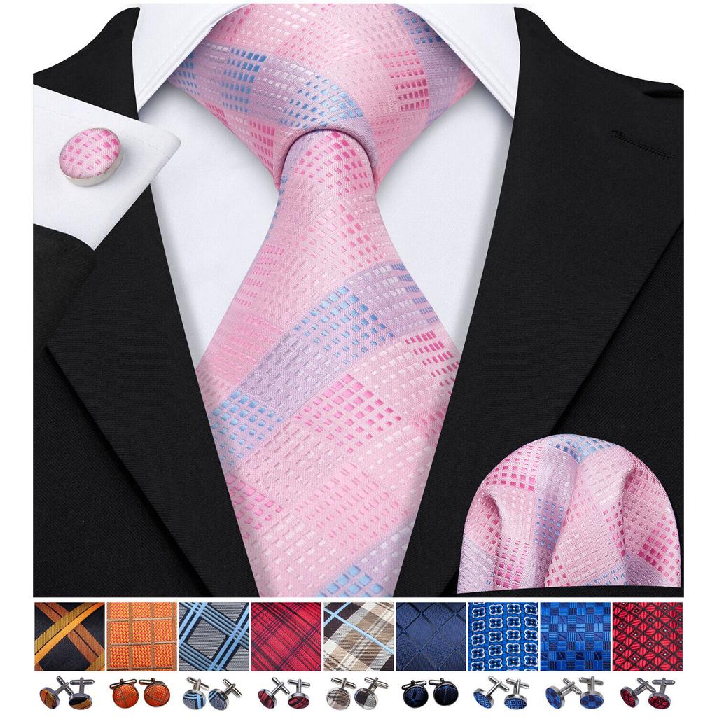 Мужские крутые галстуки 10 стилей коралловый розовый красный галстук карманные квадратные запонки набор свадебные свидания вечерние