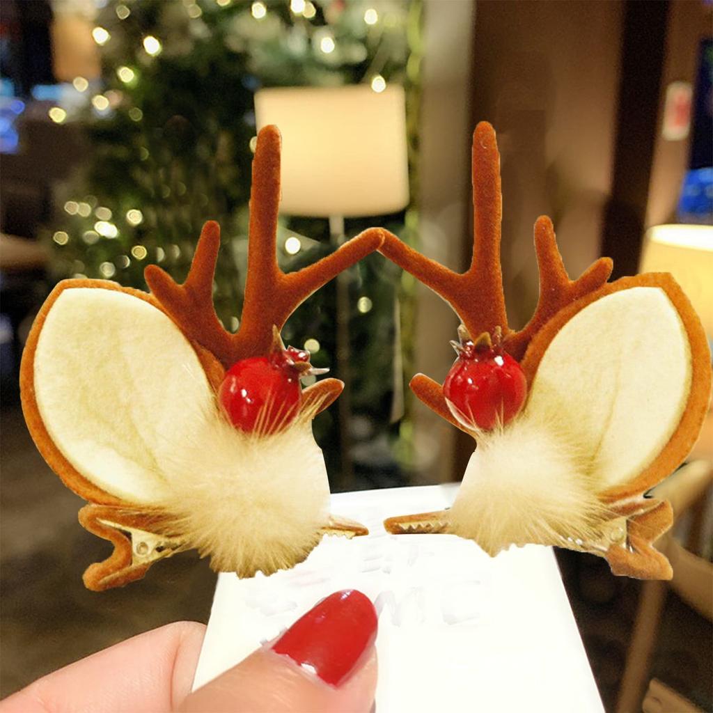 Рождественская заколка для волос с рогами, головной убор, милые аксессуары для волос