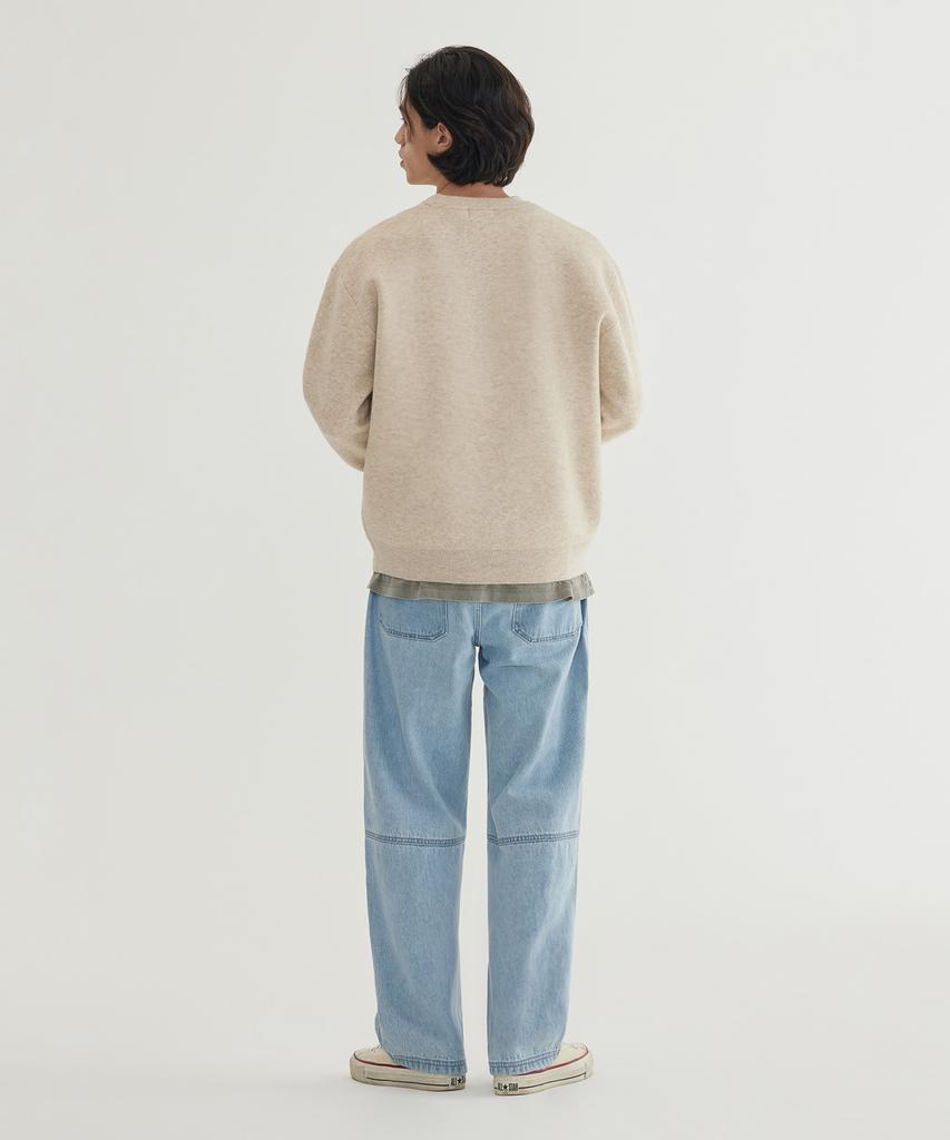 COVERNAT Center Arch Logo Knit Beige