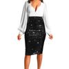 Autumn/Winter 2024 Women's Solid Sequin High Waist Midi Skirt