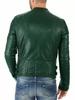 Lambskin Soft Stylish Men's Jacket Green Genuine Lambskin Real Leather Handmade