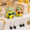 Charming Desktop Decorative Pot Pineapple Tabletop Planter, Succulents with Hanging Legs, Versatile Unique Office Table Decoration Organizer, Tropical