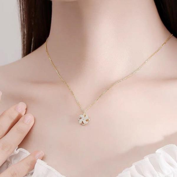 Ожерелье с вращающейся мельницей, японская и корейская детская забавная подвеска в виде замочка-сердца для девушки с костяной цепью для подруги