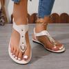 Women  Thong Sandals Summer Simple Fashionable Flats Outdoor Beach Shoes Casual Ladies Rome Sandals Sandalias De Mujer