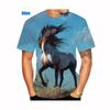 Новая Мода Лошадь 3D Принтованные Мужские и Женские Футболки Животное Лошадь Принтованные Повседневные Свободные с Коротким Рукавом Размер XS-5XL