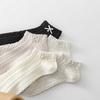 Ladies Spring and Summer Cotton Low Top Solid Color Girl Wind Simple Retro Bow Socks