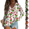 Women's Fashion Loose Raglan Sleeve T-Shirt With Christmas Print Casual Top