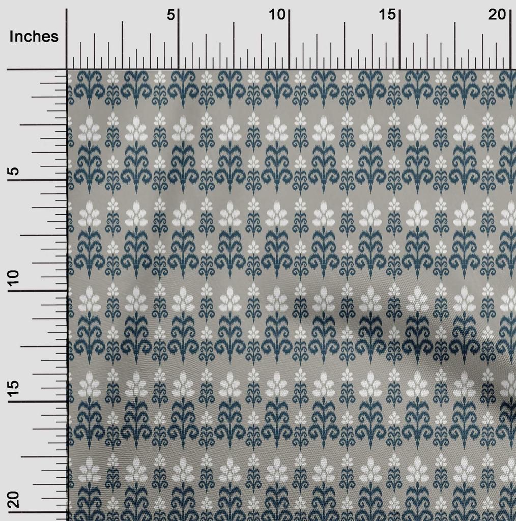 oneOone Cotton Flex Fabric Floral Ikat Printed Fabric 1 Yard 40 Inch Wide