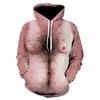 Funny Chest Muscle Hair 3d Printed Hip Hop Hoodie Women's Long-sleeved Sweatshirt Street Mens Clothing Harajuku Men Hoodies