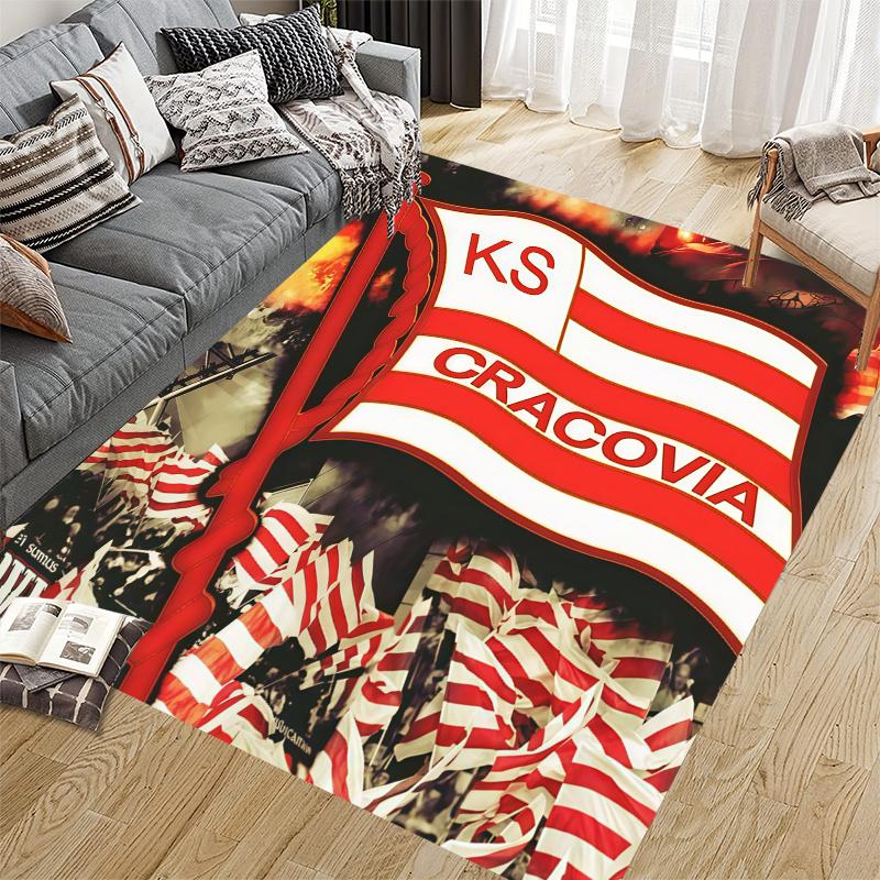 KS Cracovia Home Sofa Decoration for Living Room & Bedroom, Non‑Slip Play Flannel Floor Mat for Game Room