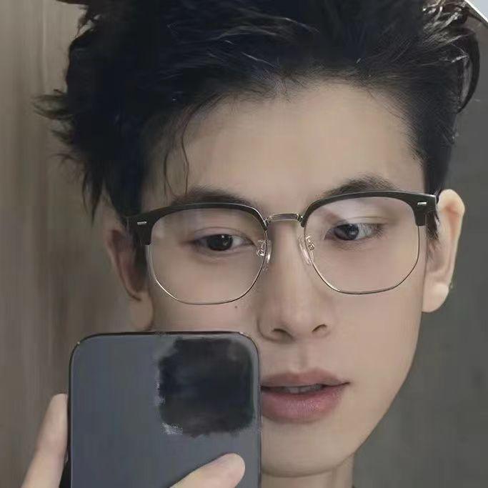 Ретро золотые полуоправы очков для близорукости мужчин и женщин с одинаковой простой квадратной анти-синей плоской оправой очков