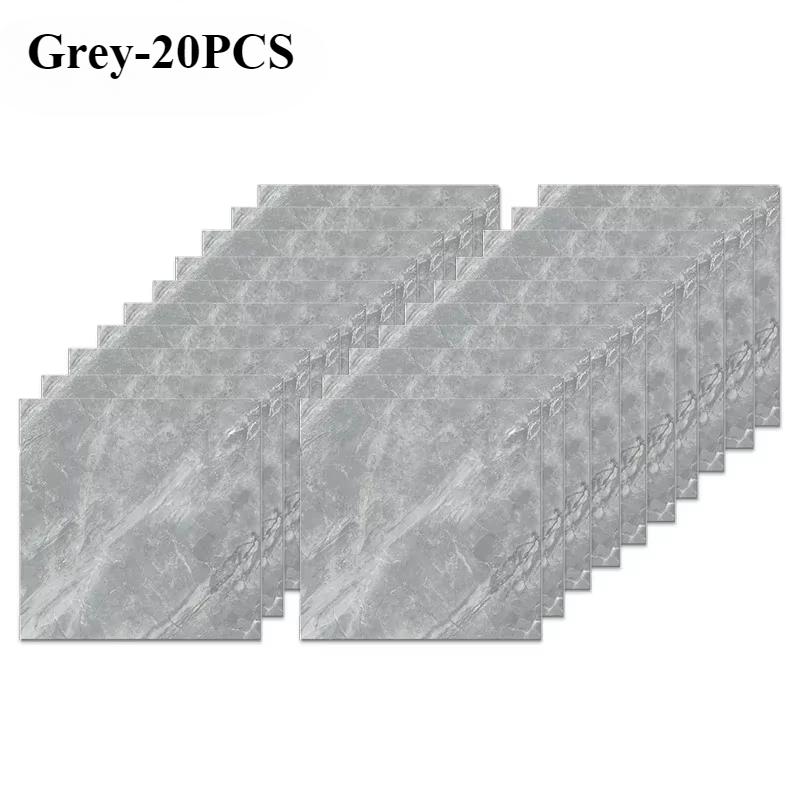 10/20/40PCS Simulated Thick Marble Tile Wall Sticker PVC Waterproof Self-adhesive Living Room Toilet Kitchen Home Floor Sticker