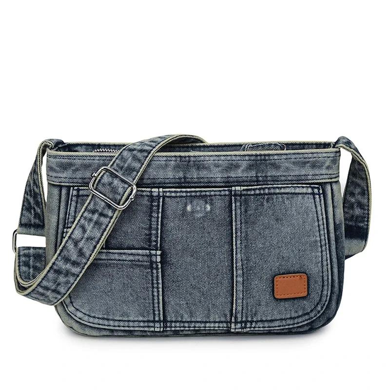 Новые стильные джинсовые квадратные сумки на плечо повседневные универсальные эксклюзивные дизайнерские супер крутые сумки через плечо