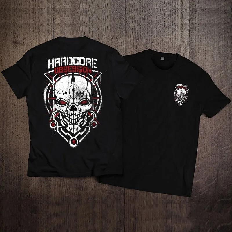 Летняя мужская футболка с короткими рукавами, европейский и американский хип-хоп, череп, повседневная футболка в стиле панк из чистого хлопка с короткими рукавами