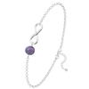 [R0972] - Handmade Silver Bracelet 'Infini' Silver Amethyst - 12x10 Mm