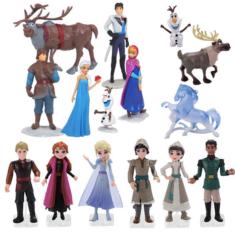 Frozen 2 Elsa Anna Olaf Figures Model Princess Elza Girls Doll Toy Set Preferred Gift for Children Birthday Christmas