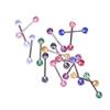 8PCS/Set Colorful Glitters Tongue Rings Barbell Ball Body Piercing Jewelry