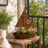 Vintage Nautical Sailboat Flower Pot Rustic Metal Succulent Pots Potted Planter  Desk Decor