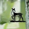 Металлическая Силуэтная Настенная Картина с Оленями, Декорация Ветви Оленя, Колышек для Сада, Украшение для Заднего Двора, Рождественский Подарок