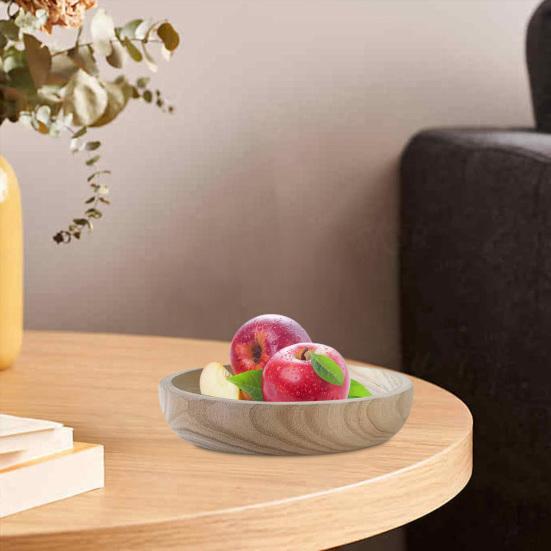 Деревянный поднос для хранения Многоцелевой для фруктов Сладости Конфеты Десерты Закуски Поднос для сервировки Фермерский дом Деревенский Круглая декоративная миска Кухонные принадлежности