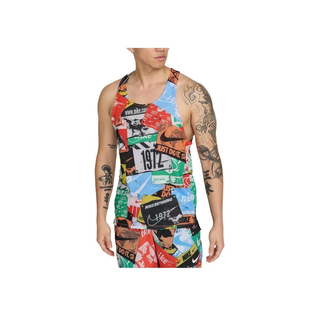 Nike Dri-FIT Fast Energy Slim Fit Breathable Comfortable Sleeveless Tank Top Men Tops Orange HJ4161-803