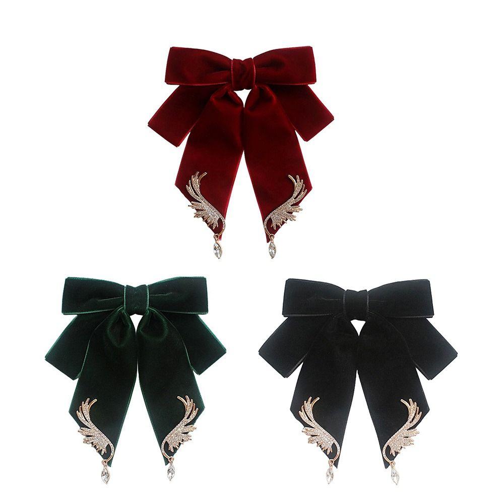 Retro Velvet Bowtie Business Collar Rhinestones Jewelry New Bowknot Necktie Women and Man