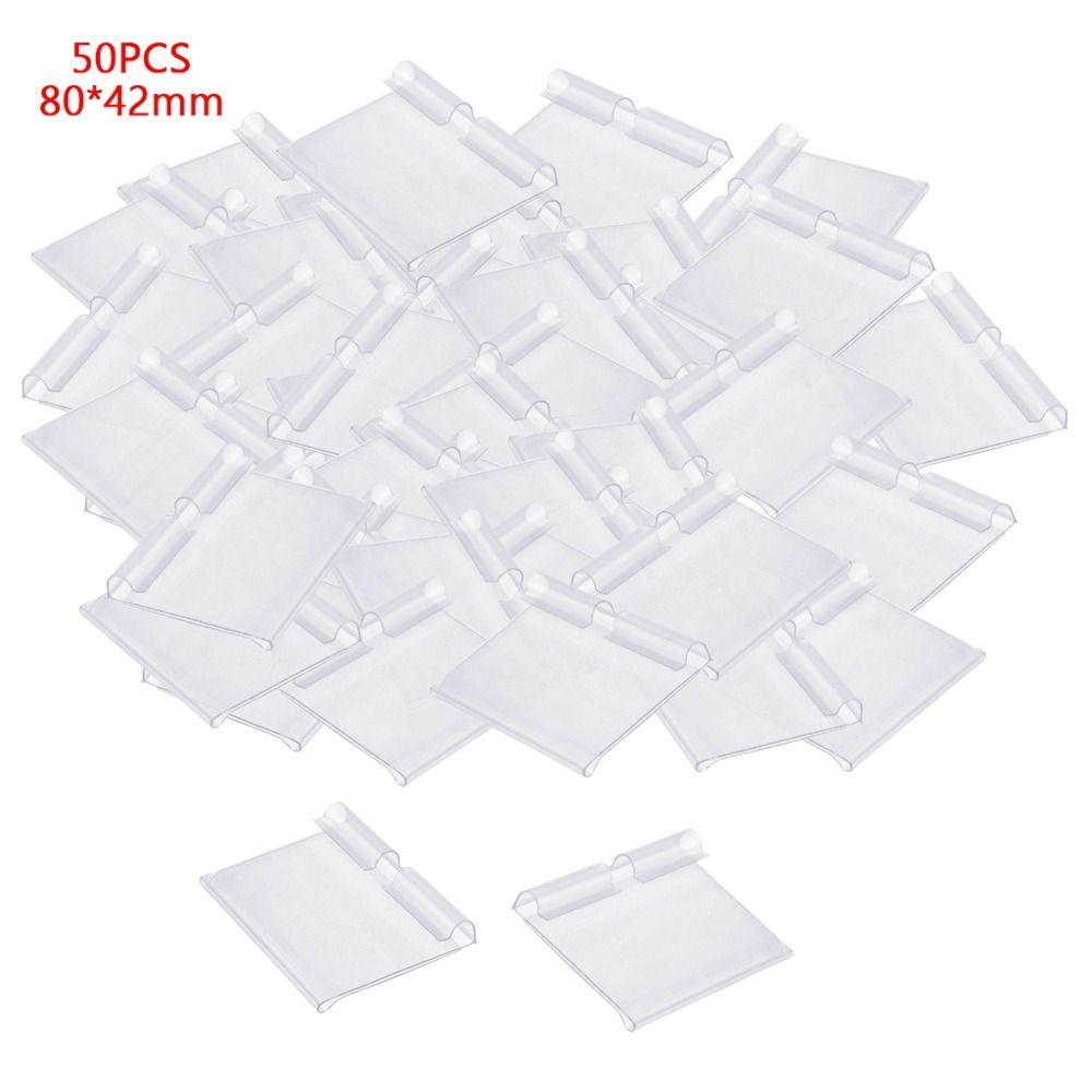 50PCS Plastic Label Holder Transparent Label Display Sidebar New Price Tag Holder  Mall