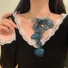 Luxury Cutout Flower Neck Pendant Zinc Zinc Alloy Floral Tassel Necklace Exaggerated Flower Necklace  Girls