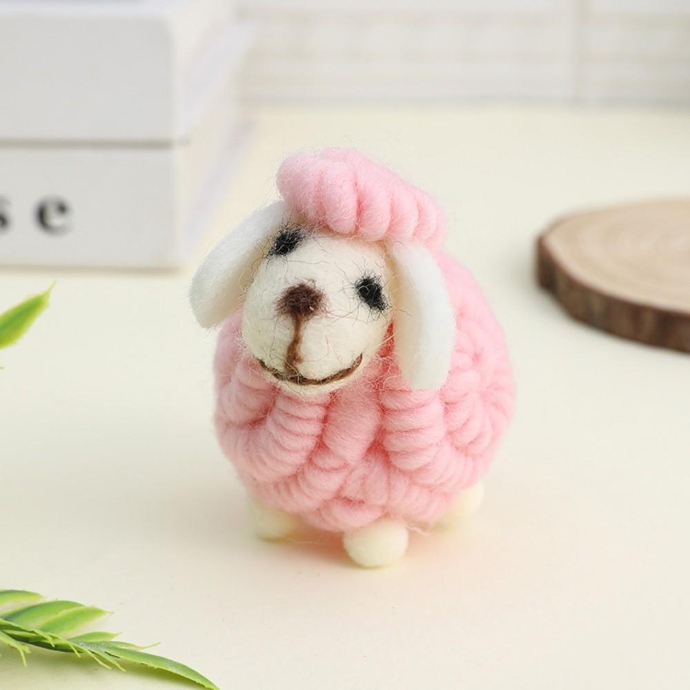 Wool Felt Christmas Sheep Figurine Soft Cartoon Sheep Doll New Mini Sheep Statue  Home Decor