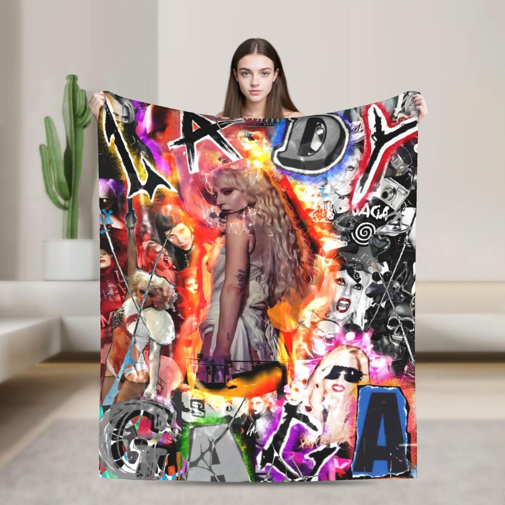 Lady Gaga Mayhem 2025 Album Blanket Super Soft Plush Bedding Throws For Couch Chair Travel Flannel Bedspread Bed Cover