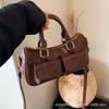 Трендовая взрывная корейская ретро сумка-боулинг высокого класса, модная дорожная сумка в зарубежном стиле через плечо, сумка-подушка для женщин