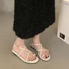 Bailamos Summer New Brand Women Sandal Fashion Narrow Band Ladies Elegant Gladiator Shoes Soft Flat Heel Outdoor Dress Shoes Muj