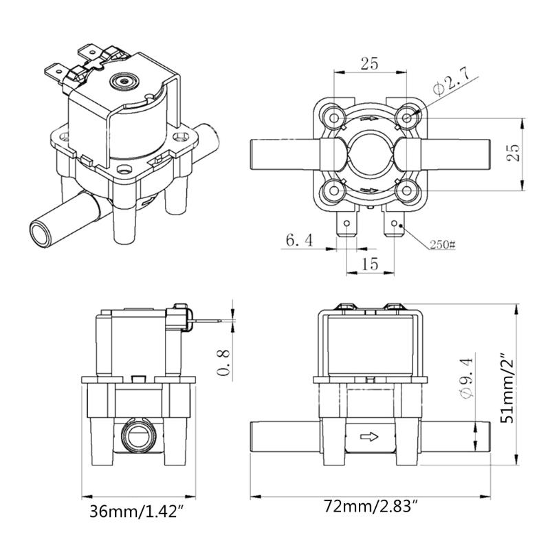 Water Solenoid for Valve Water Electric Solenoid Magnetic Purifier for Valve Quick Connect Normally Close DC 12V 24V