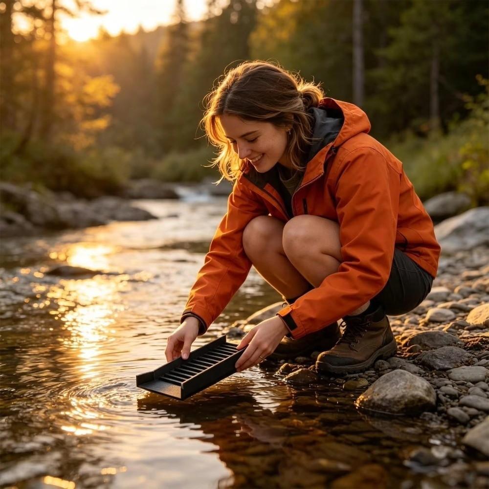 Handheld Outdoor Gold Panning Sluice High-Efficiency Field Gold Sluice Box Treasure Hunt