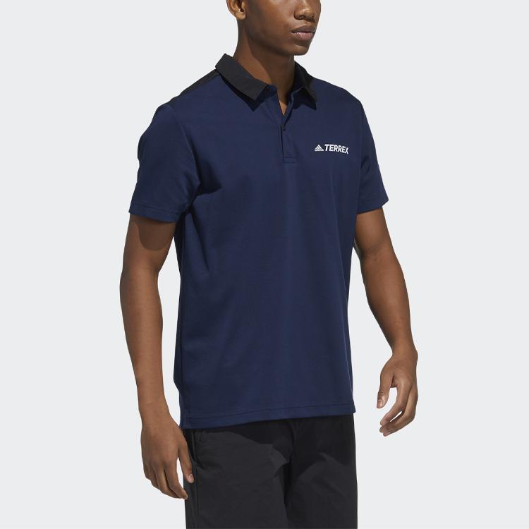 adidas Повседневная спортивная рубашка поло с коротким рукавом, мужские топы, темно-синий GN7610