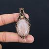 Rose Quartz Gemstone Handmade Pure Copper Wire Wrapped Pendant Jewelry For Thanksgiving