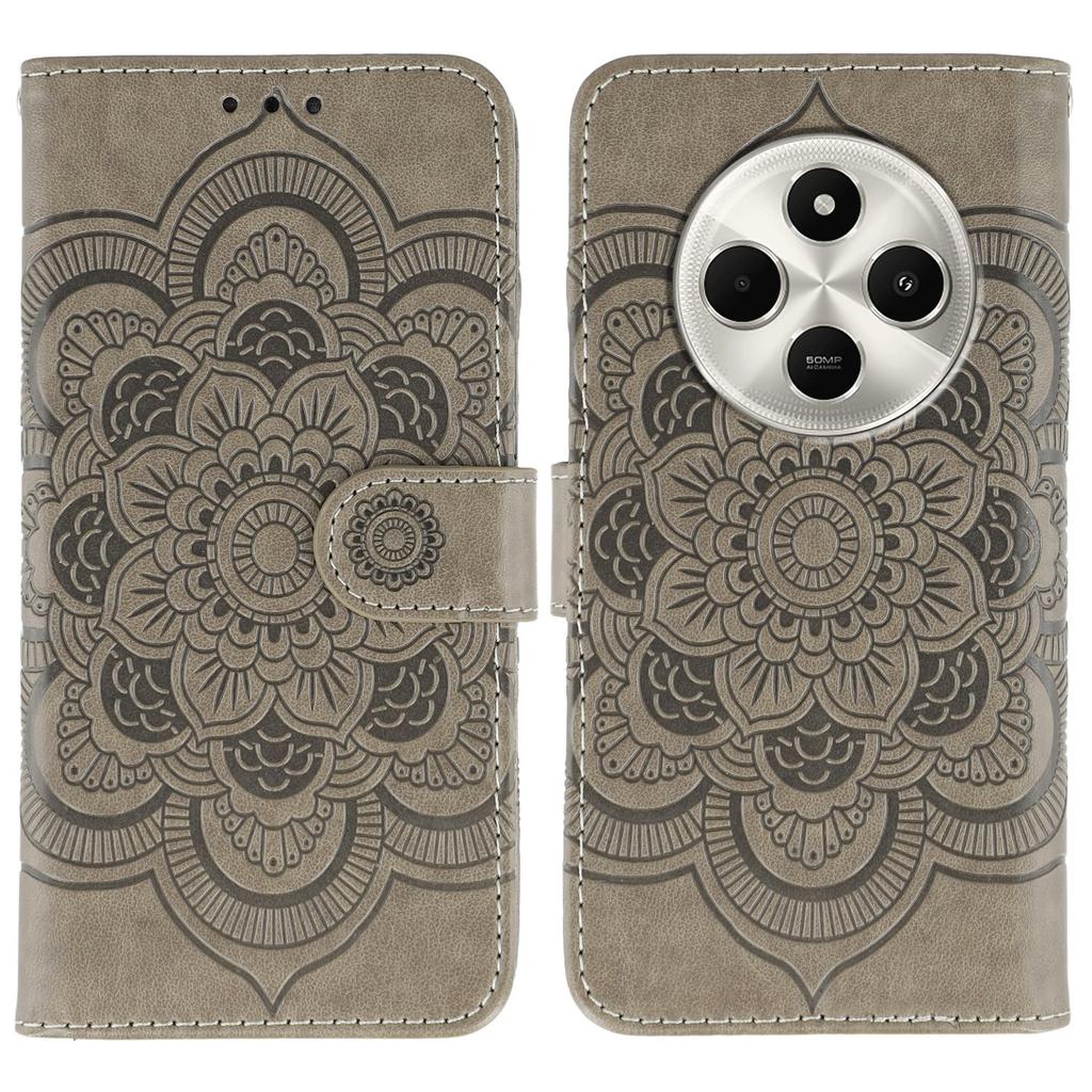 Phone Case For Xiaomi Poco C75 4G/Poco M7 5G/Redmi 14C 4G/14R 5G PU Leather Mandala Imprinted Design Wallet Cover