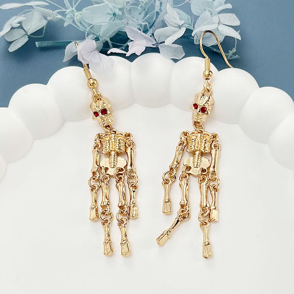 SIMJOO Темные серьги с черепом, женские серьги в стиле панк с вырезом и призраком, серьги со скелетом, серьги на Хэллоуин