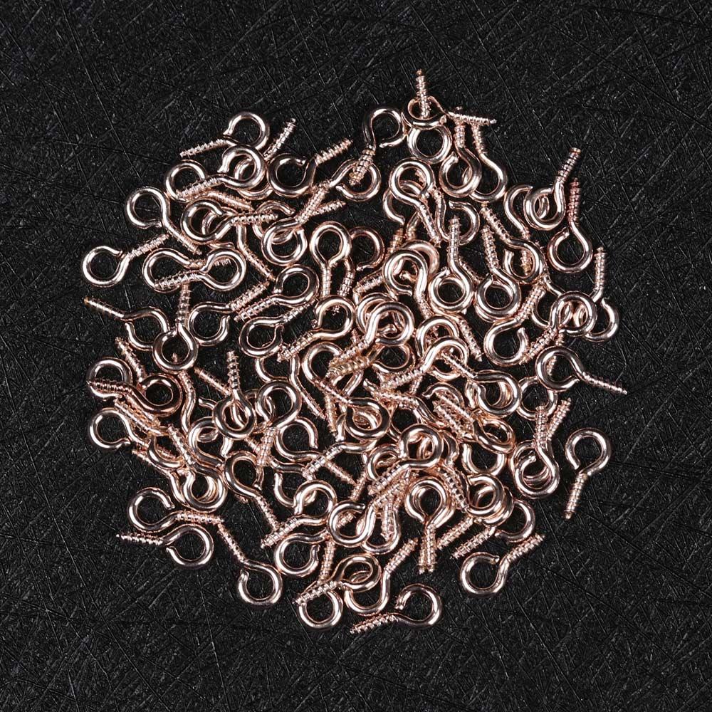 100pcs/pack Keychain Jewelry Handmade Screw Nail Threaded Peg DIY Sheep Eyes Nail