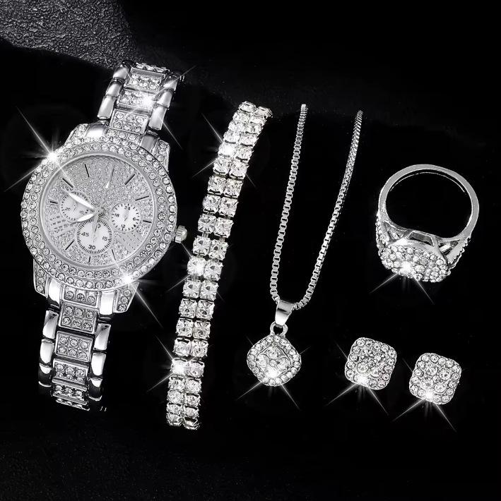 Rhinestone Luxury Women's Wristwatch: Fashionable Steel Chain with Small Dial