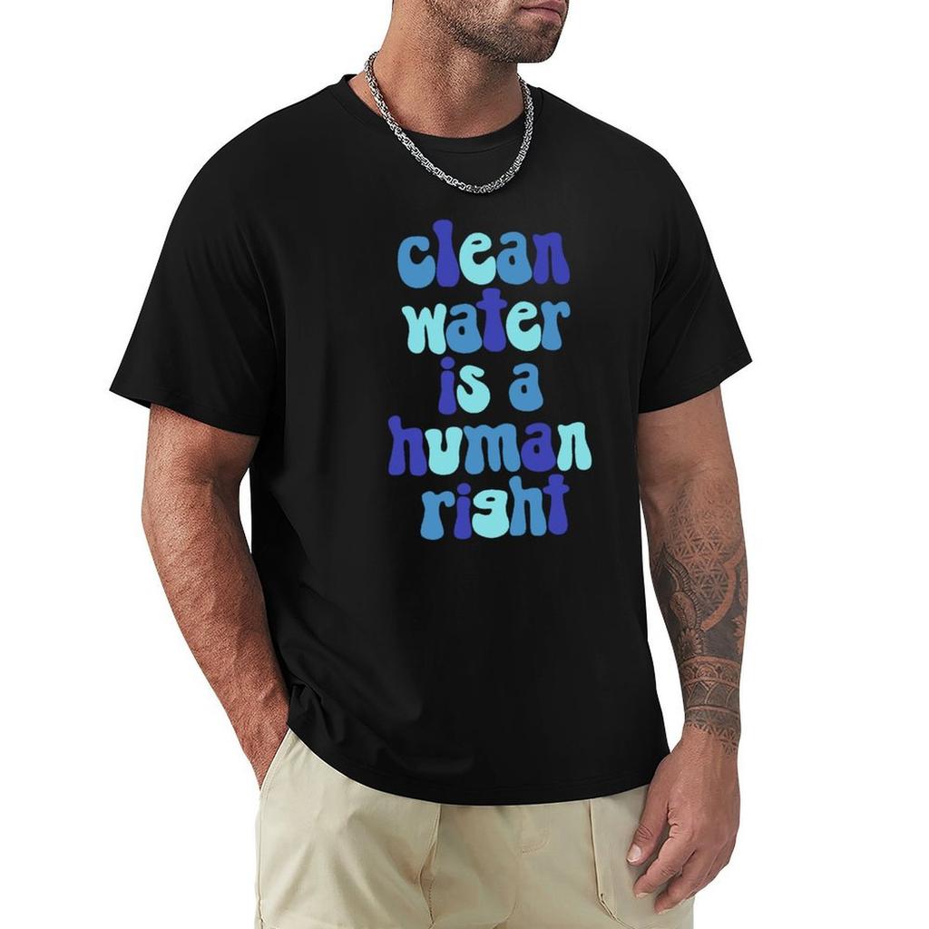 Clean water is a huUnisex right TShirt Plus Size Basic Cotton TShirt