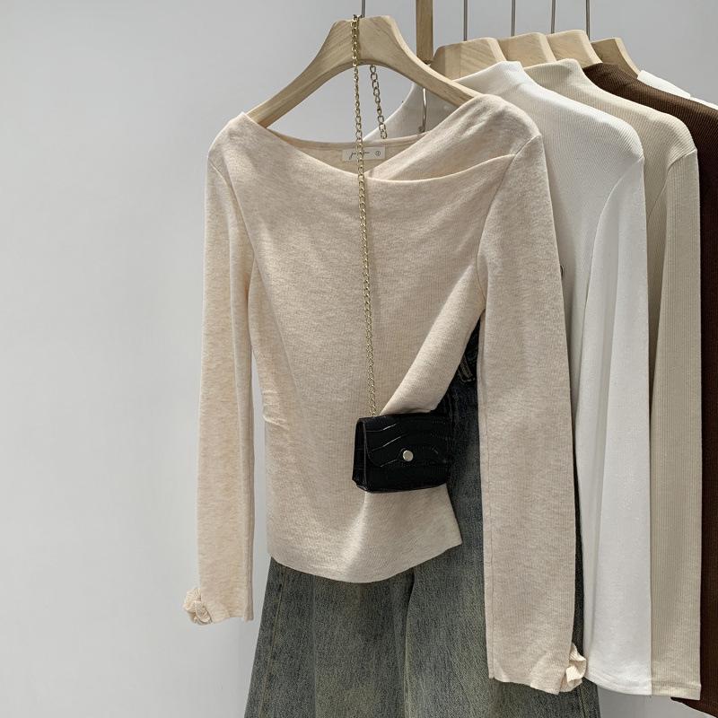 Розовый вязаный топ в корейском стиле с драпирующимся воротником для женщин - Новинка Осень/Зима 2025