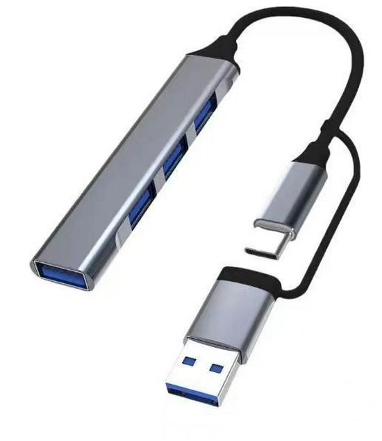 USB-C концентратор на 3 порта USB 3.0 для телефона и компьютера: Подключите мышь, клавиатуру и кард-ридер