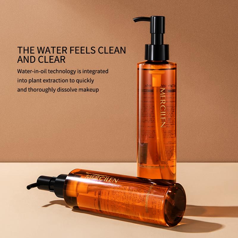 MERCILEN 185ml Black Tea Cleansing Oil Gentle Cleansing Face Eyes and Lips Makeup Remover Milk Plant Cleansing Oil