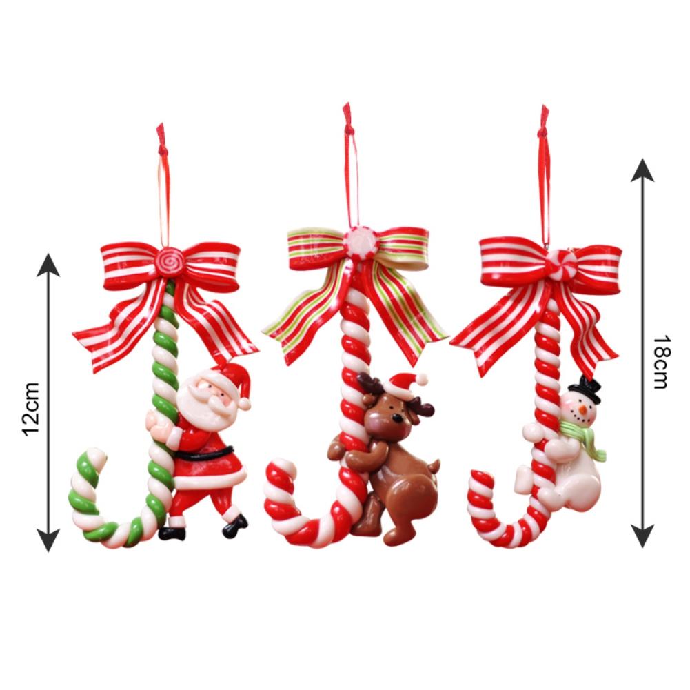 3 шт. рождественские украшения в виде леденцов Санта-Клаус Снеговик Лось Рождественские конфеты украшение из полимерной глины для праздничной вечеринки Рождественский декор